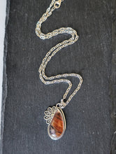 Load image into Gallery viewer, Sterling Silver + Montana Agate Floral Necklace
