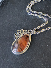 Load image into Gallery viewer, Sterling Silver + Montana Agate Floral Necklace
