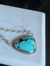 Load image into Gallery viewer, Light Turquoise + Sterling Silver Chain Necklace
