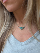 Load image into Gallery viewer, Triangle Turquoise + Sterling Silver Chain Necklace
