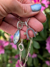 Load image into Gallery viewer, Peridot + Alexandrite + Sterling Silver Arch Pendant
