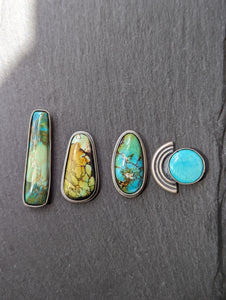 Turquoise + Sterling Silver Rings or Pendant - Made to Order