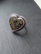 Load image into Gallery viewer, Cherry Blossom Heart + Sterling Silver Ring - Size 7

