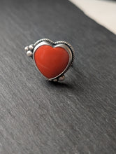 Load image into Gallery viewer, Orange Rosarita Heart +Sterling Silver - Size 6

