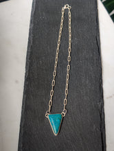 Load image into Gallery viewer, Blue Green Turquoise + Sterling Silver Chain Necklace
