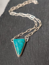 Load image into Gallery viewer, Blue Green Turquoise + Sterling Silver Chain Necklace
