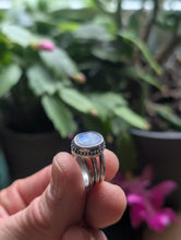 Load image into Gallery viewer, Moonstone Sterling Silver Pinky Ring Size 3.75

