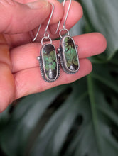 Load image into Gallery viewer, Turquoise + Sterling Silver Horseshoe Dangle Earrings
