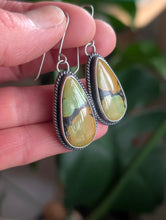 Load image into Gallery viewer, Polychrome Turquoise + Sterling Silver Teardrop Dangle Earrings
