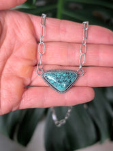Load image into Gallery viewer, Triangle Turquoise + Sterling Silver Chain Necklace
