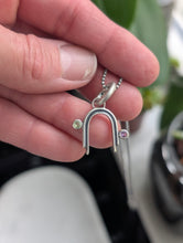 Load image into Gallery viewer, Peridot + Alexandrite + Sterling Silver Arch Pendant
