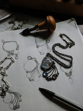 Load image into Gallery viewer, Moonstone + Pink Tourmaline + Alexandrite + Sterling Silver Necklace
