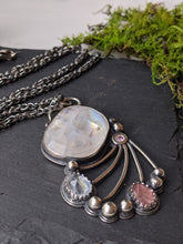 Load image into Gallery viewer, Moonstone + Pink Tourmaline + Alexandrite + Sterling Silver Necklace
