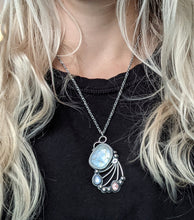 Load image into Gallery viewer, Moonstone + Pink Tourmaline + Alexandrite + Sterling Silver Necklace
