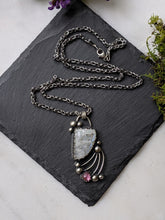 Load image into Gallery viewer, Moonstone + Pink Tourmaline + Sterling Silver Necklace
