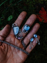 Load image into Gallery viewer, Moonstone + Pink Tourmaline + Sterling Silver Necklace
