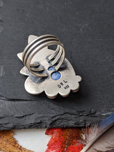 Hubei Lavender + Sterling Silver Statement Ring - Size 7