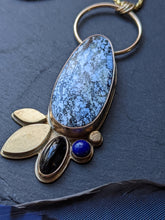 Load image into Gallery viewer, Hubei Lavender + Gold Fill and Brass Statement Necklace
