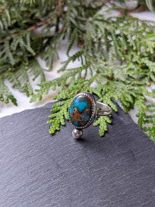 Hubei Turquoise + Sterling Silver Ring- Size 5