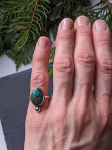 Hubei Turquoise + Sterling Silver Ring- Size 5