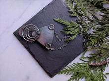 Load image into Gallery viewer, Rutilated Quartz+ Vintage Red Cross Pin + Sterling Silver Statement Necklace
