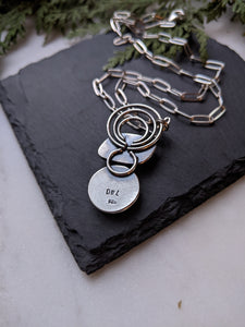 Rutilated Quartz + Vintage Red Cross Pin + Sterling Silver Necklace