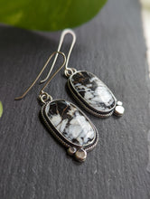 Load image into Gallery viewer, White Buffalo + Sterling Silver Statement Dangles
